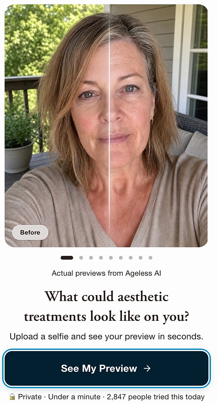 Before and after aesthetic treatment comparison photo.
