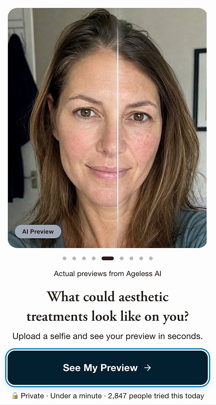 Aesthetic treatment preview using AI technology.